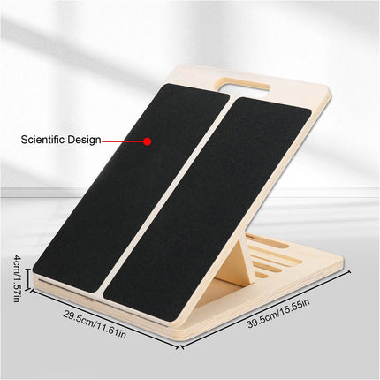 Adjustable Non-Slip Wooden Slant Board Incline Calf Stretcher Gym Exercise
