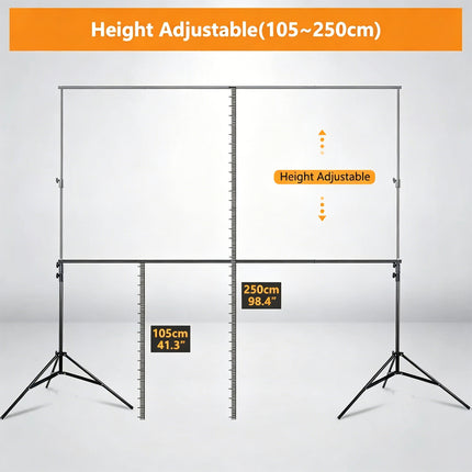 2.5X3M Photograph Background Support Adjustable Photo Backdrop Stand Kit +BAG