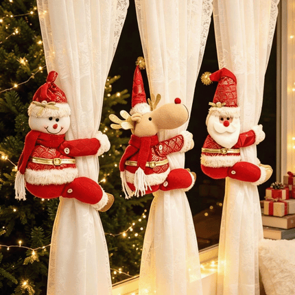 Santa Claus Curtain Clips Elk Christmas Curtain Buckle Living Room