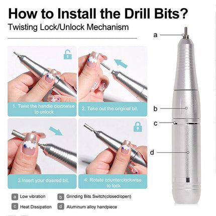 45000RPM Rechargeable Electric Nail Drill Machine Manicure Machine Portable