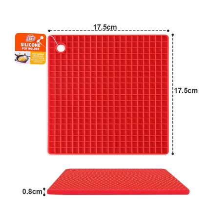 4Pcs Silicone Heat Resistant Placemat Square Non Slip Mat Pot Holder Pad Kitchen