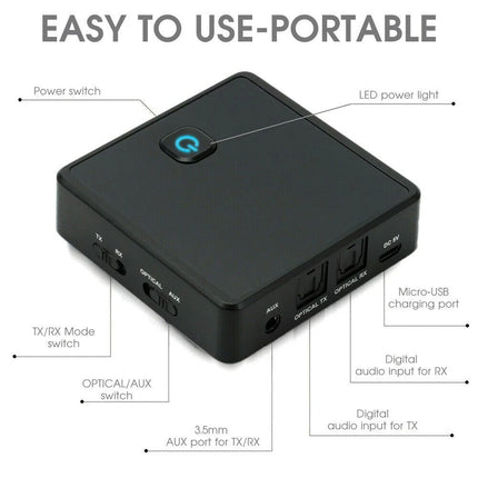 HIFI Bluetooth 5.0 Transmitter Receiver Stereo aptX HD Low Latency Audio Adapter