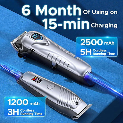 2 Kit Electric Hair Clippers Men's Cordless Hair Trimmer Beard Clippers Trimmer
