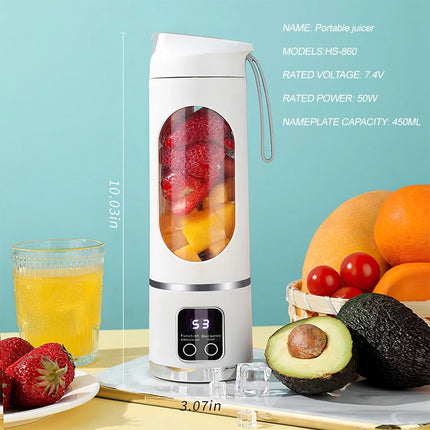 Rechargeable Portable USB Electric Fruit Juicer Blender Travel Bottle Household White