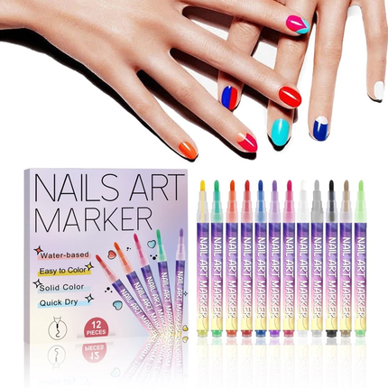 24PCS 3D Nail Art Drawing Pen Waterproof Painting Liner Drawing Embellishing