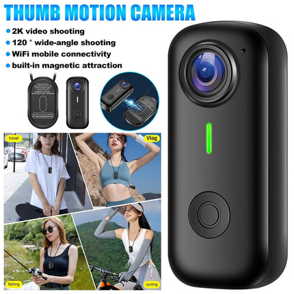2K Portable  Action Camera Mini Thumb Camera For Cycling Sports Vlog