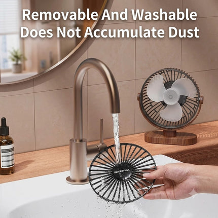 Desk Fan Small USB Quiet 3 Speed Portable 360° Adjustable Personal Fan Black