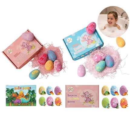 6Pcs Dinosaur Egg Bath Bombs For With Surprise Toys Inside Bath Salt Ball