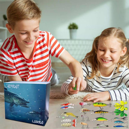 24 Days Fishing Lures Advent Calendar Christmas Countdown Fish Bait Xmas