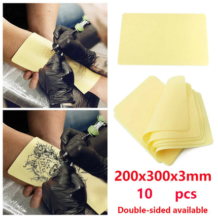 10pcs Tattoo Practice Fake Skin 20x30cm Silicone Double Sided 3mm Thickness      (10pcs)