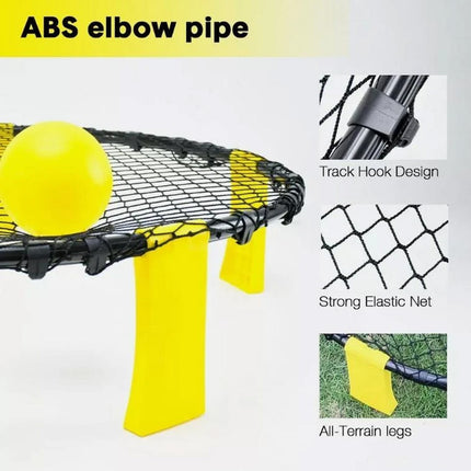 Outdoor Team Roundnet Game Set Beach Ball Games with Carrying Bag 3Balls Durable