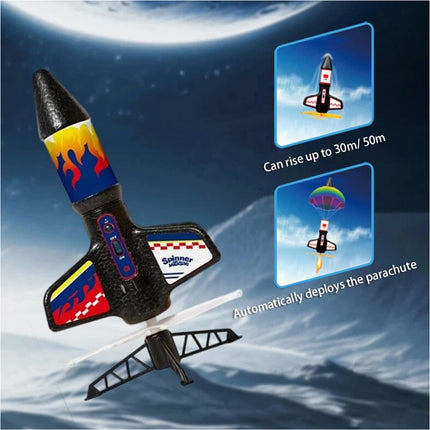 Motorized Electric Flying Rocket Toy with Parachute