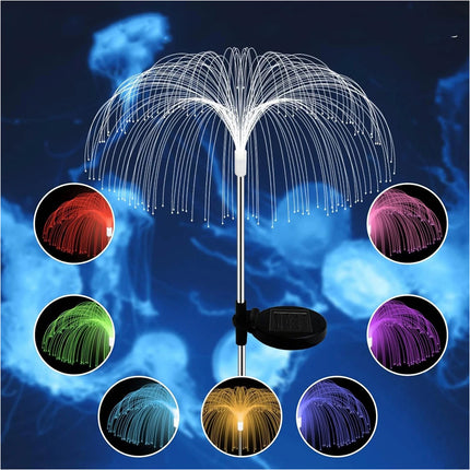 2pcs Solar Garden Lights Waterproof Jellyfish Lamp Christmas Outdoor Yard Decor