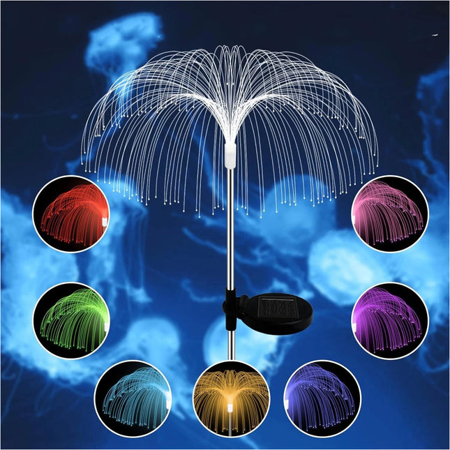 2pcs Solar Garden Lights Waterproof Jellyfish Lamp Christmas Outdoor Yard Decor