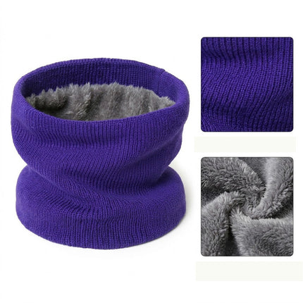 For Women Men Neck Warmer Tube Winter Knitted Scarf Thermal Warm Thicken Chunky Blue