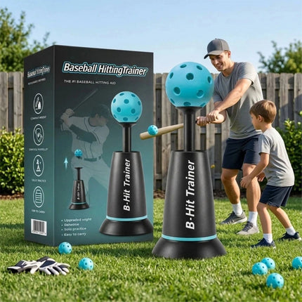 Baseball Training Tee Popper - Pops Up Balls to The Perfect Height with 3 Balls