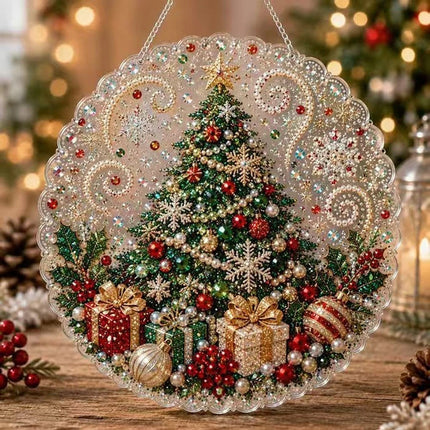 5D DIY Christmas Pearl Diamond Art Painting Hanging Pendant Ornament Kit Gift Christmas tree