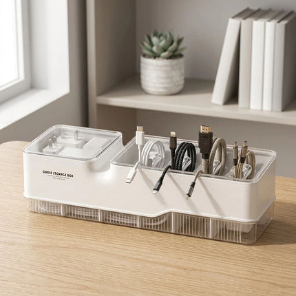 Cable Management Box ABS Desk Cord Organizer Charging Station Storage 1 Pack