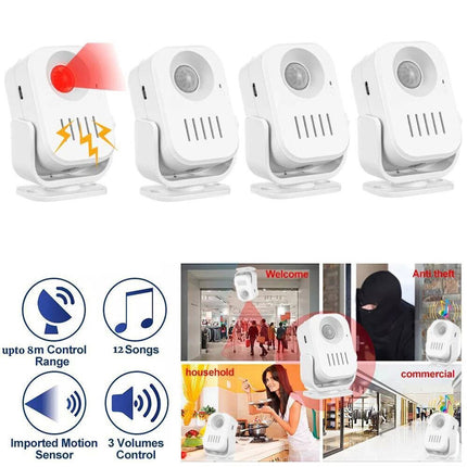 1 Pcs Infrared Motion Sensor Alarm Doorbell Door Chime Recorded Sounds Player