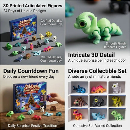3D Printed Animals Christmas Advent Calendars 2026, 24 Day Christmas Countdown