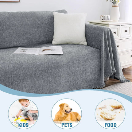 Sofa Couch Throw Cover Blanket Lounge Slipcover Protector Chenille Decor 180×150cm