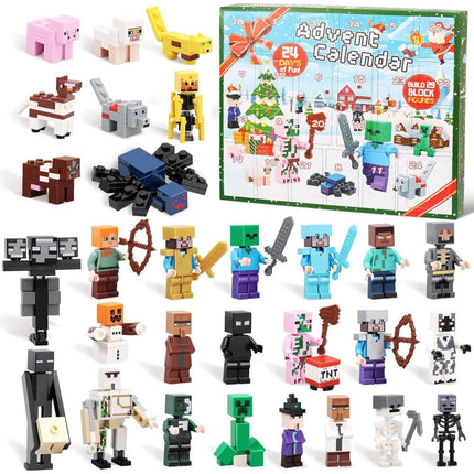 24 Days Christmas Mine craft Countdown Advent Calendar Toy Surprise Xmas Gift