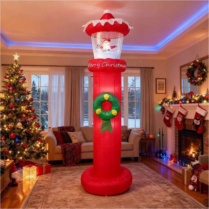 Christmas Inflatables Outdoor Decorations Magical Snow Blowing Door Lighthouse