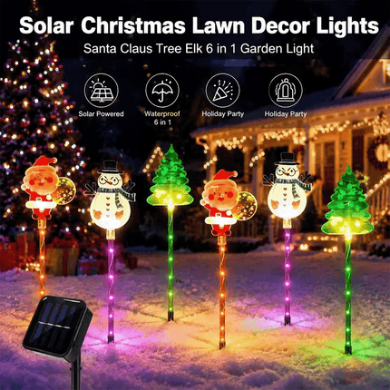 12Pcs Solar Christmas Stake Light LED Outdoor Waterproof Garden Walkway Decor