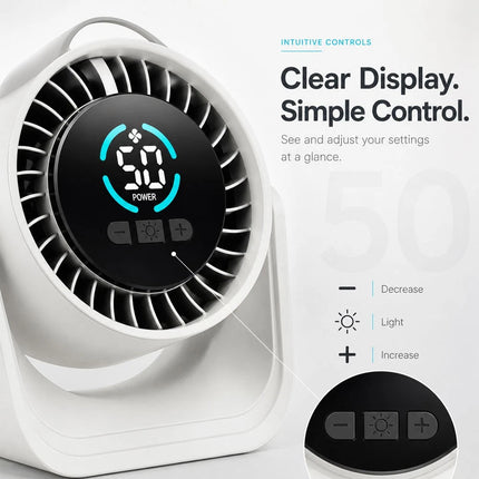 100 Speed USB Desk Fan Portable Mini Quiet Personal Cooling Fan With LED Light