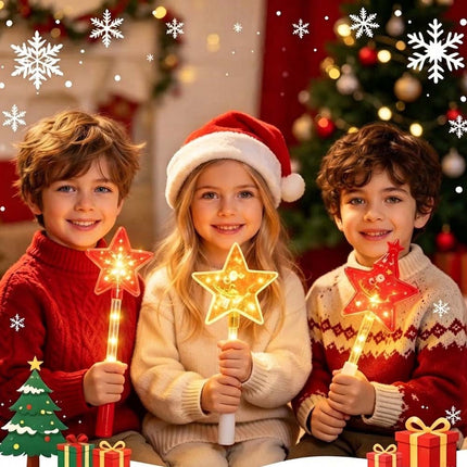 Energy-saving Christmas Glowing Stick Star Warm Light Handheld Luminous Toy Outdoor