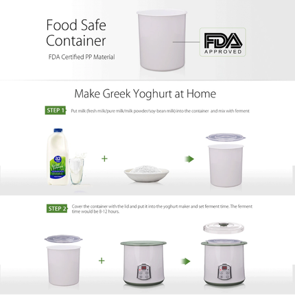 Greek Yoghurt Maker 2L Automatic Yogurt Rice Wine DIY Food Grade Machine