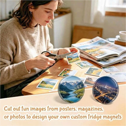 20PCS Round 5 x 5CM DIY Acrylic Photo Display Craft Set, Clear Picture Holder Making Kit