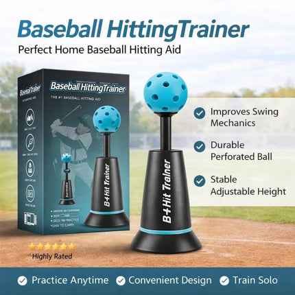 Baseball Training Tee Popper - Pops Up Balls to The Perfect Height with 3 Balls