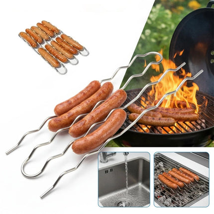 Stainless Steel Sausage Roller Rack Barbecue Tool Kitchen Accessory (3PCS)