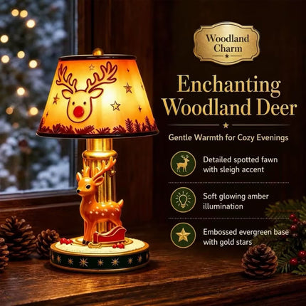 Christmas Elk Resin LED Table Lamp - Festive Holiday Decor & Gift Ornament