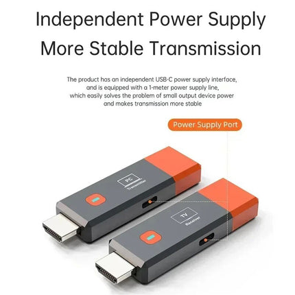1080P 50M Wireless HDMI Extender Transmitter Receiver Adapter TV Stick Dongle
