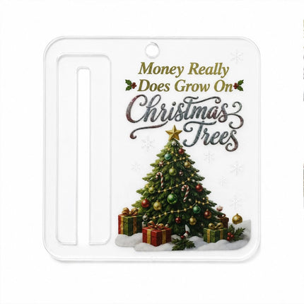 7Pcs Christmas Cash Gift Ornament, Acrylic Christmas Money Holder for Cash