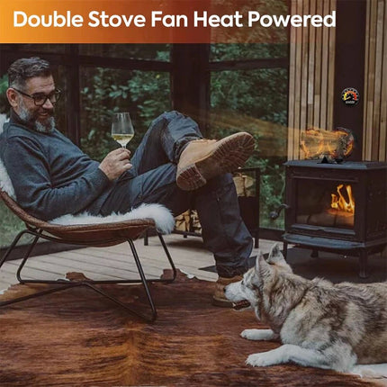 Heat Powered Dual Motor Stove Fan with 12 Blades - Fireplace Circulation Fan