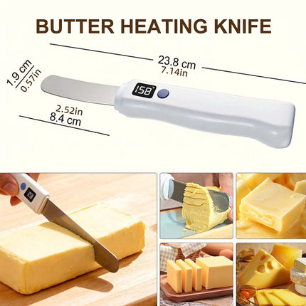 Heated Butter Knife With Digital Display, Stainless Steel Heated Butter Spreader