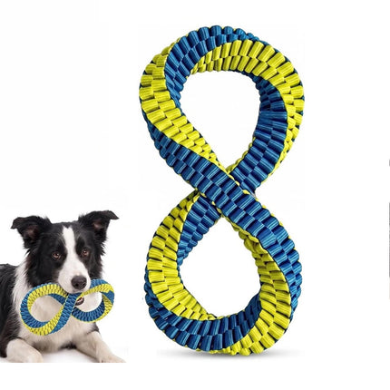 Nordsprite Dental Cleaning Tug Toy for Dogs,Washable Figure-8 Double-Loop Design