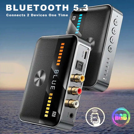 Wireless Bluetooth 5.3 Audio Transmitter Receiver HiFi Music Adapter AUX RCA NFC