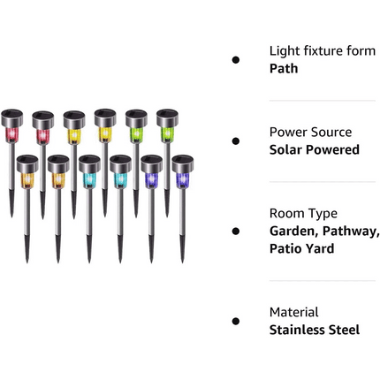 20PCS Garden Solar Lights Led Lawn Outdoor Ground Garden Path Light Waterproof