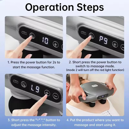 6-Head Electric Percussion Massager with 9 Modes & 9 Intensity Levels