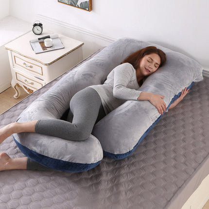 J-Shaped Pregnancy Maternity Pillow Removable Washable Cover 70 x 145cm