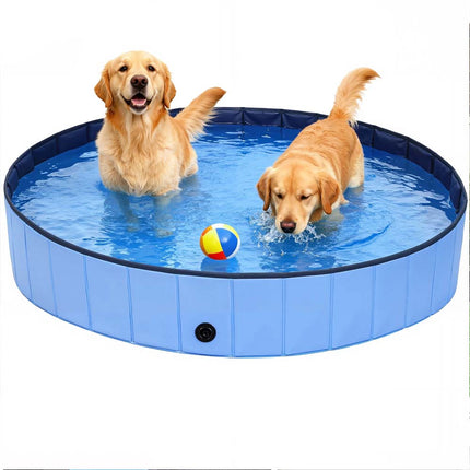 120Cm Pet Dog Swimming Pool Portable Bathtub Shower Washing Folding Outdoor L