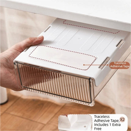 Multipurpose Under Desk Drawer Organizer Slide Buckle Desk Storage Drawer Home