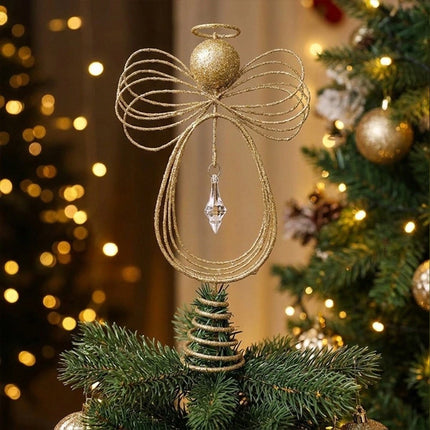 Sparkling Christmas Tree Top Angel Decoration Xmas Tree Top Ornament New Year