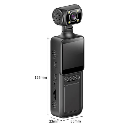 4K Handheld Action Camera with 180° Rotatable Lens, WiFi and 64GB Memory Card