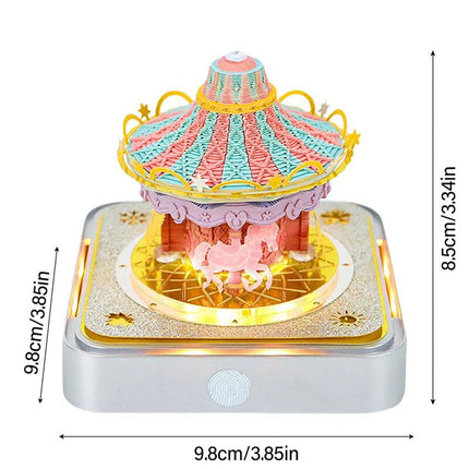 3D Calendar Memo Pad Creative Desk Calendar Notes DIY Paper Carving Art Crafts Merry‑Go‑Round Christmas Gift