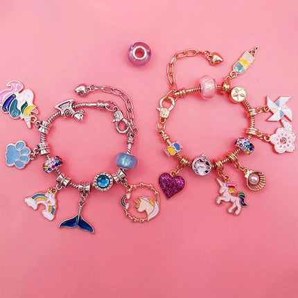 24Pcs Unicorn Christmas Charm DIY Bracelet Advent Calendar Jewelry Kit Set Gift